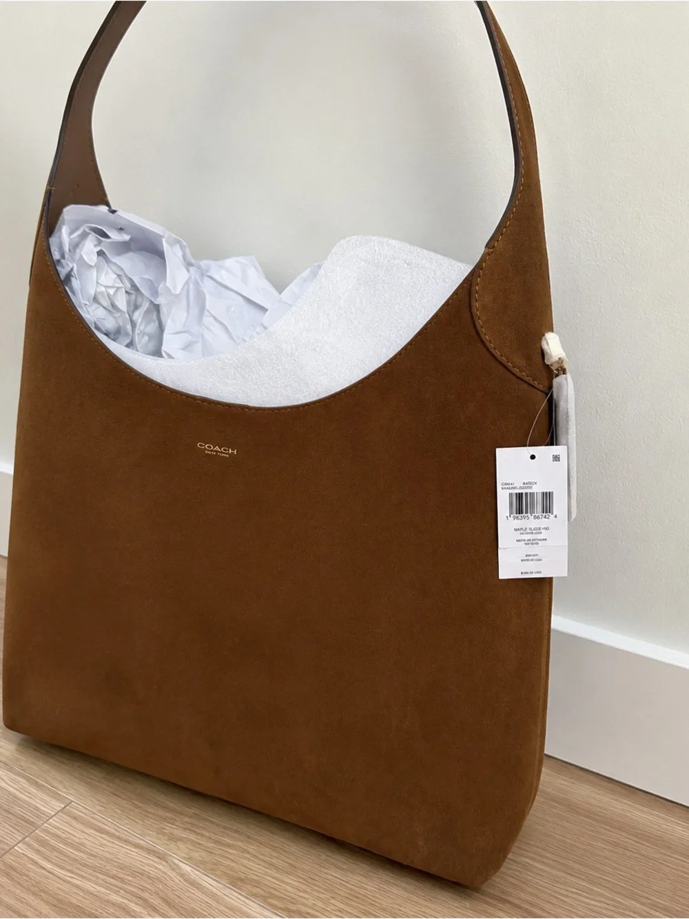 Coach Chestnut Brown Suede Hobo Shoulder Bag